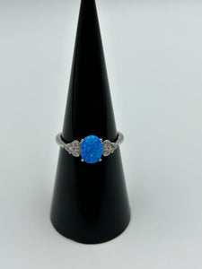 925 Blue Opal Ring