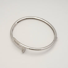 Load image into Gallery viewer, 925 Designer Inspired CZ Nail Open Bangle
