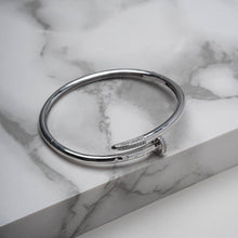 Load image into Gallery viewer, 925 Designer Inspired CZ Nail Open Bangle
