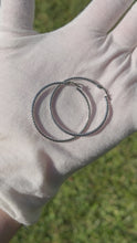 Load and play video in Gallery viewer, 10K WG Hoop Earrings
