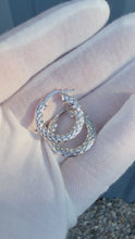 Load and play video in Gallery viewer, 10K WG Hoop Earrings
