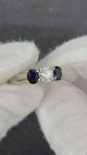 Load and play video in Gallery viewer, 14K Diamond &amp; Sapphire Ring
