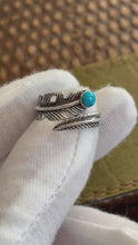 Load and play video in Gallery viewer, SS Turquoise Feather Ring
