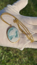 Load and play video in Gallery viewer, 18K Blue Agate Cameo
