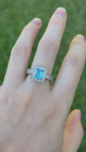 Load and play video in Gallery viewer, 14K Aquamarine &amp; Diamond Ring
