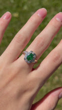 Load and play video in Gallery viewer, 18K Emerald &amp; Diamond Ring
