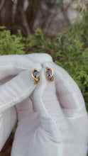 Load and play video in Gallery viewer, 10K Sapphire &amp; Diamond Earrings

