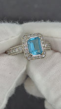 Load and play video in Gallery viewer, 14K Aquamarine &amp; Diamond Ring
