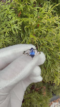 Load and play video in Gallery viewer, 10K WG Sapphire &amp; Diamond Ring
