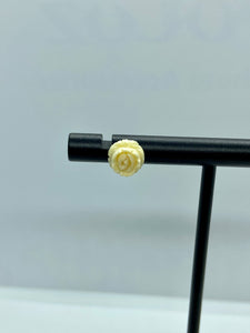 14K White Rose Earrings